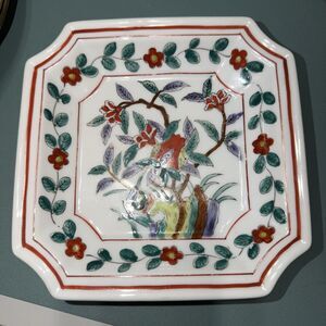 ANDREA BY SADEK Vintage Hand Painted Porcelain Dish Floral Chinoiserie Japan 6"